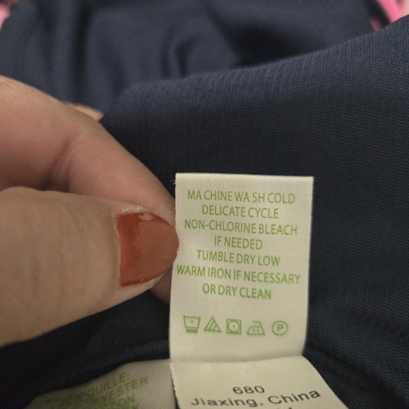 Lilly Pulitzer Brielle Knit Dress Pink &Navy Blue Stripe Size S - Picture 7 of 7